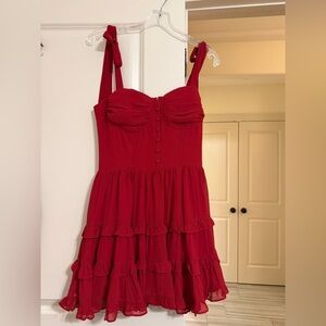 Buddy Love Red Ruffled Mini Dress
